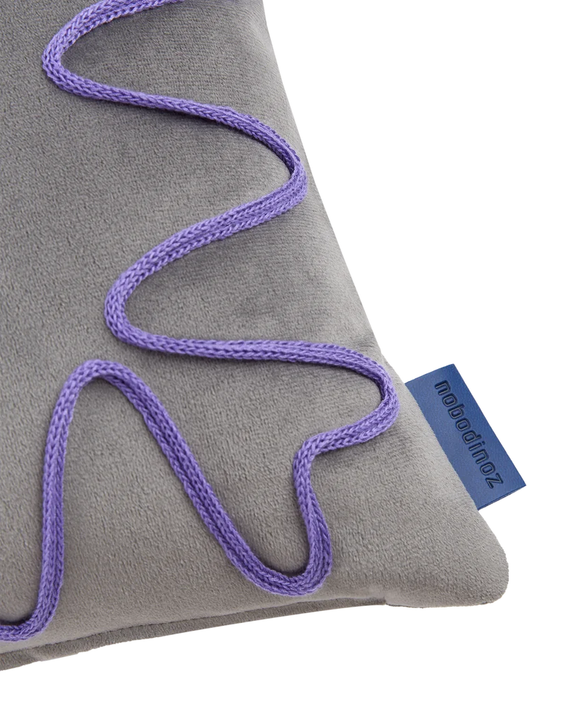 Embroidered cushion Rita Eco-velvet