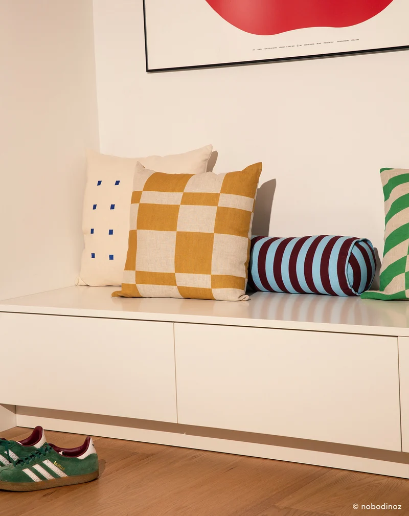 Embroidered square cushion Simon