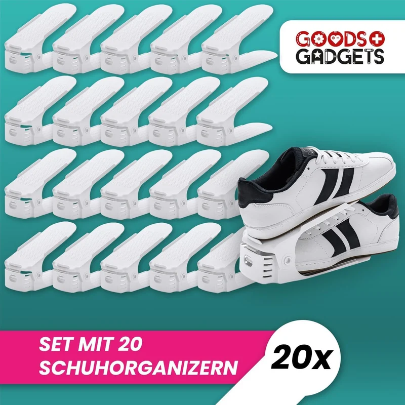 2er Set Schuhstapler - Platzsparende Schuhorganizer für den Schrank