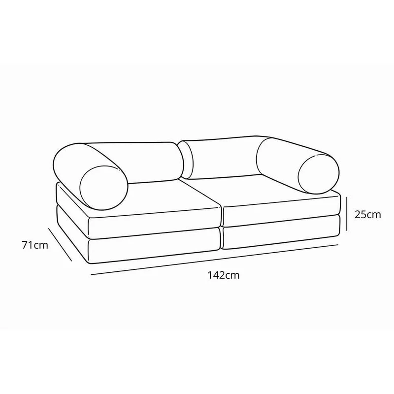 Spielsofa HoneyHug Zebra, 142 x 71 x 25 cm, modular