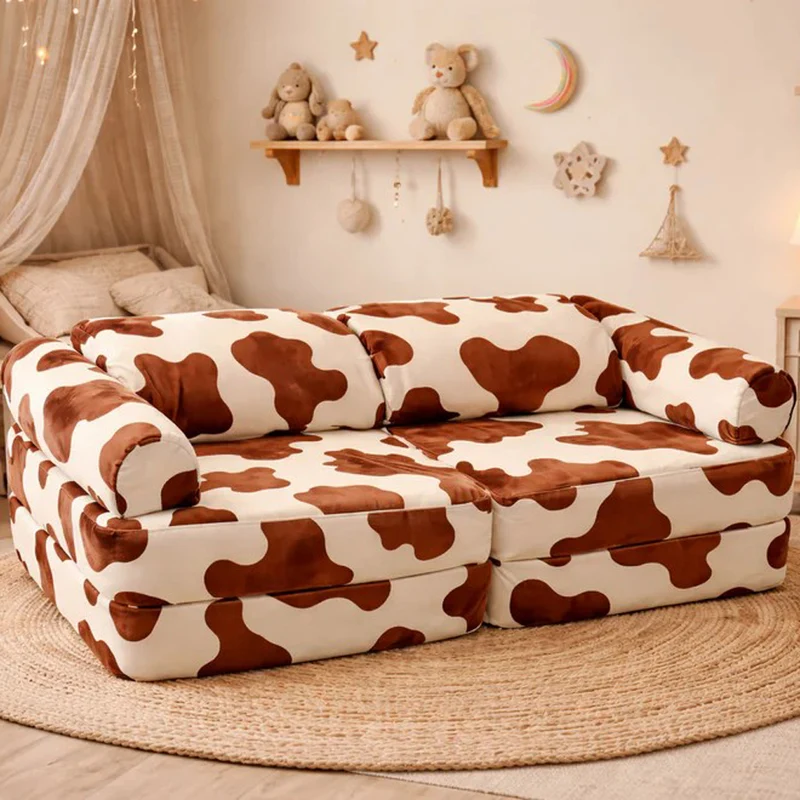 Spielsofa Kuhdesign 120 cm, modular, 6-teilig