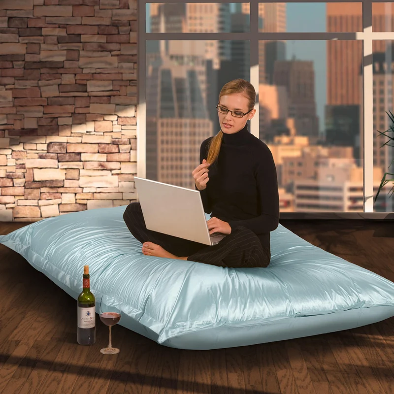Sitzsack Metallic in Blau- Aquamarin