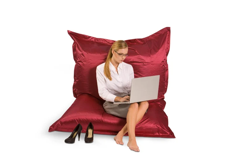 Sitzsack Metallic in Rubin-Rot