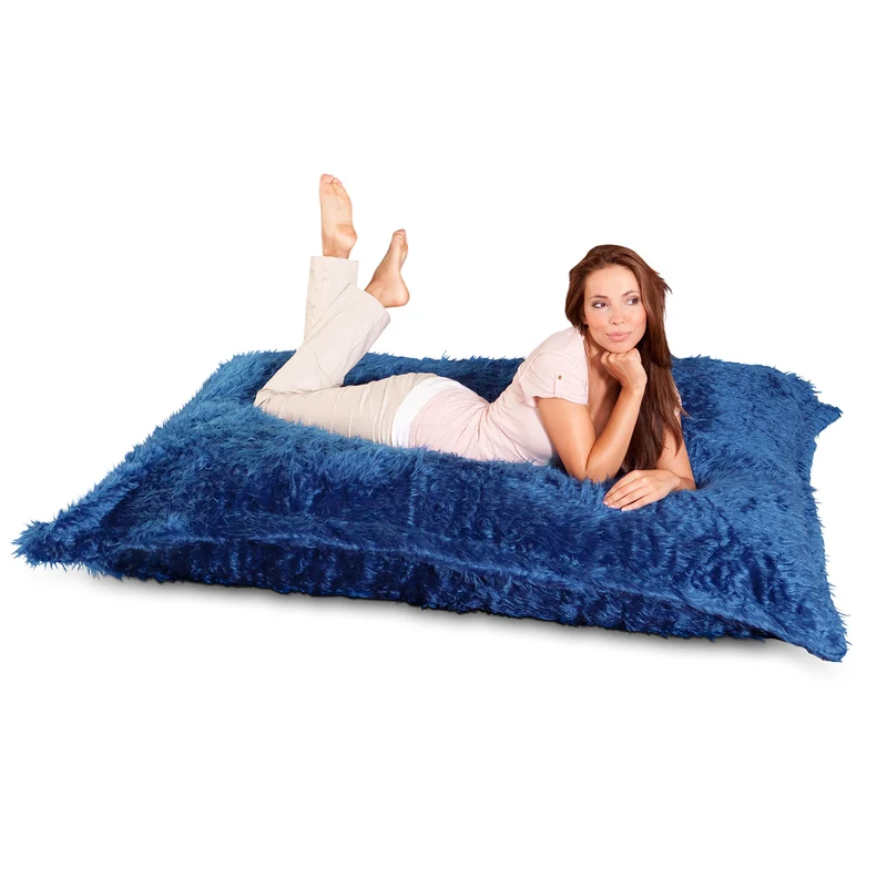 Flokati Sitzsack in Blau
