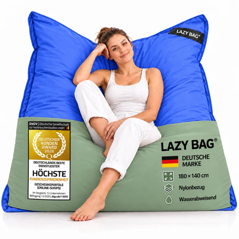 LazyBag XXL Sitzsack - Wasserfestes Outdoor Sitzkissen 180x140 cm