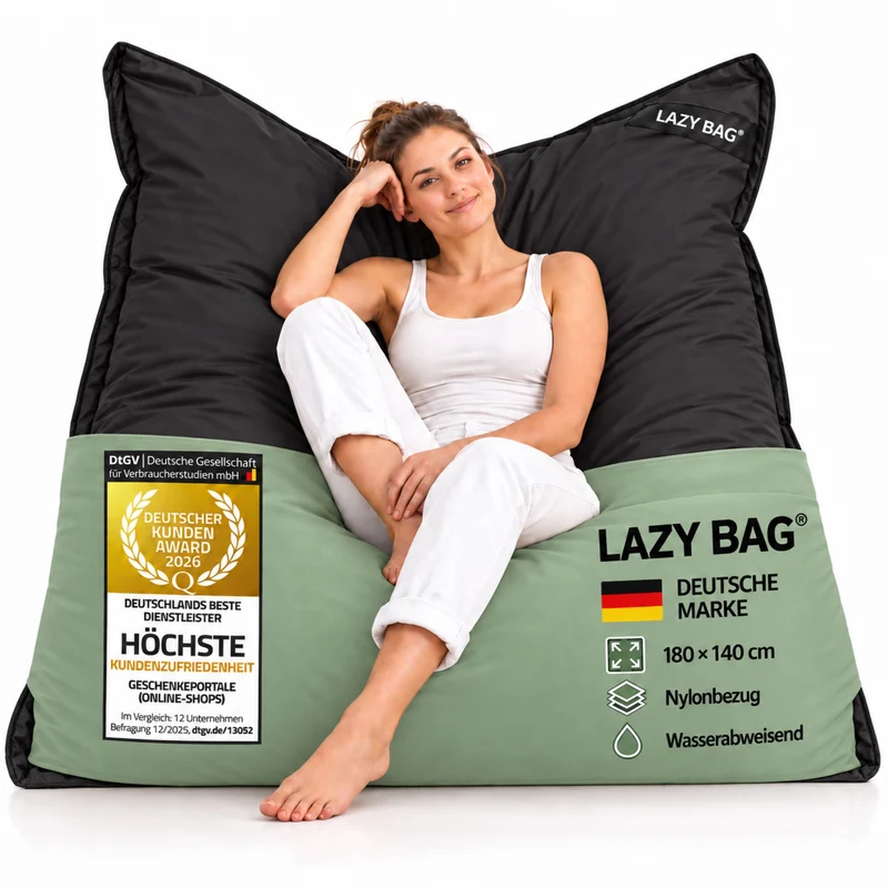 LazyBag XXL Sitzsack - Wasserfestes Outdoor Sitzkissen 180x140 cm