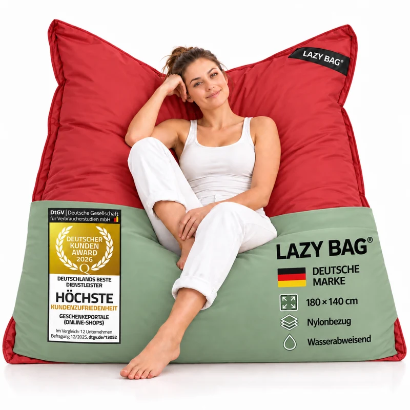 LazyBag XXL Sitzsack - Wasserfestes Outdoor Sitzkissen 180x140 cm