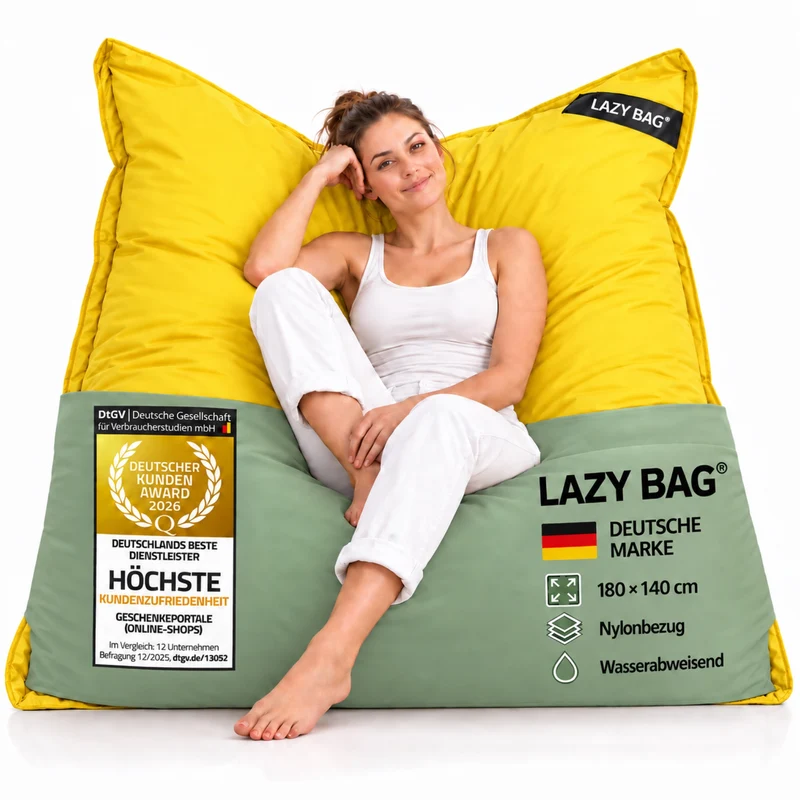 LazyBag XXL Sitzsack - Wasserfestes Outdoor Sitzkissen 180x140 cm