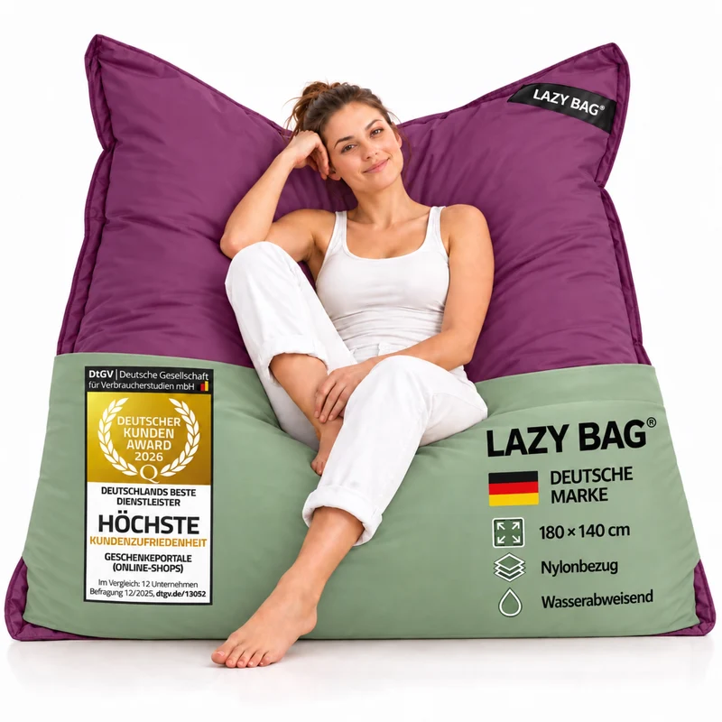 LazyBag XXL Sitzsack - Wasserfestes Outdoor Sitzkissen 180x140 cm