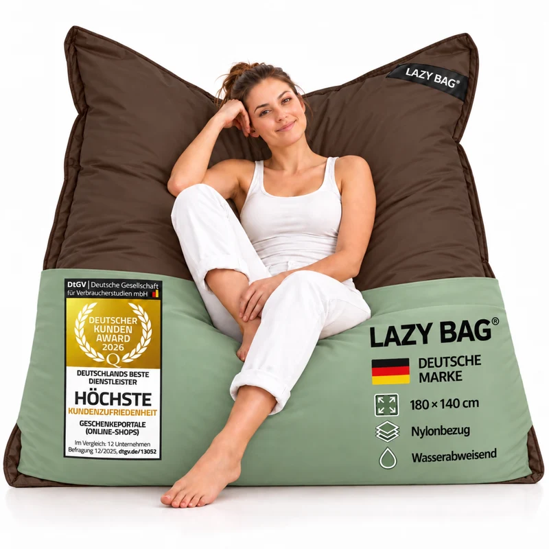 LazyBag XXL Sitzsack - Wasserfestes Outdoor Sitzkissen 180x140 cm
