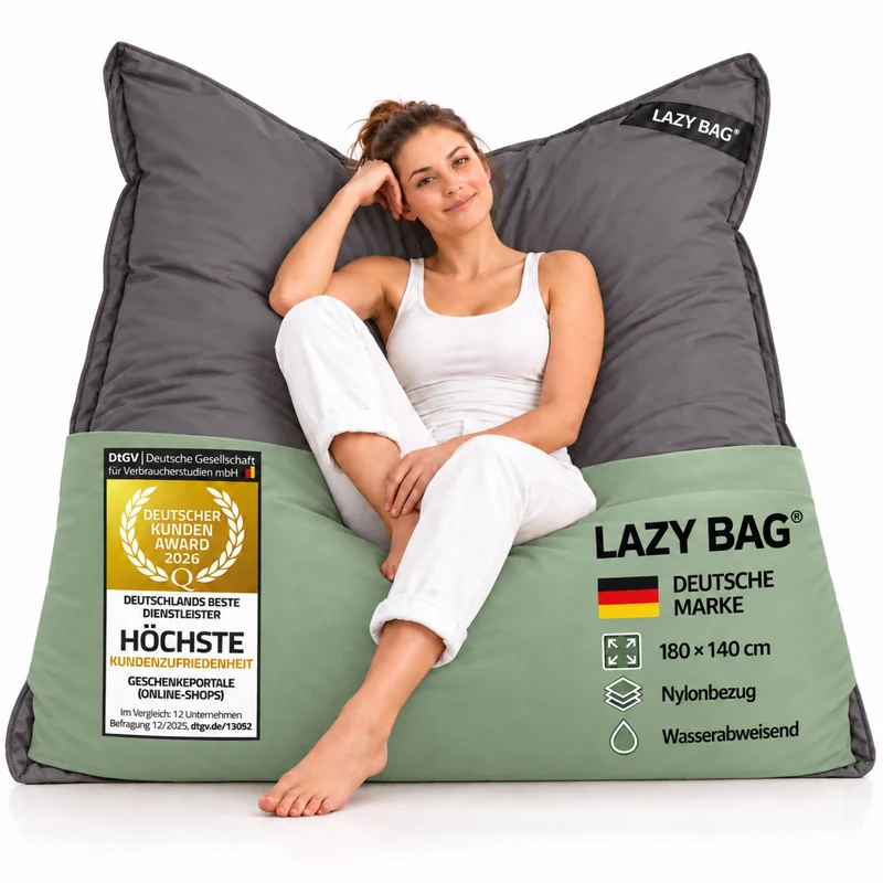 LazyBag XXL Sitzsack - Wasserfestes Outdoor Sitzkissen 180x140 cm