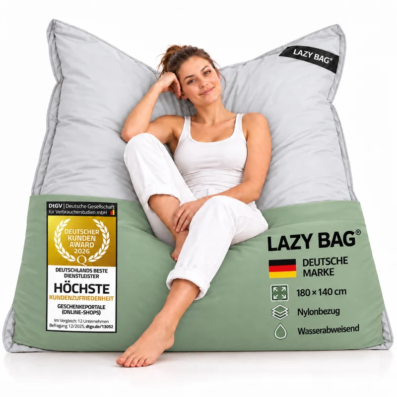 LazyBag XXL Sitzsack - Wasserfestes Outdoor Sitzkissen 180x140 cm
