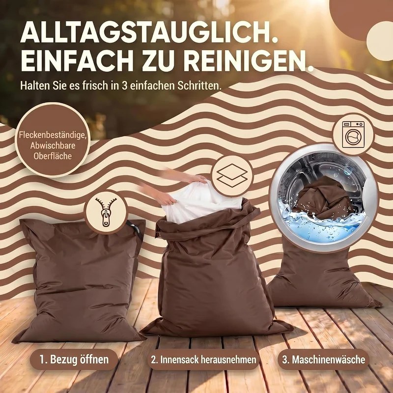 LazyBag XXL Sitzsack - Wasserfestes Outdoor Sitzkissen 180x140 cm