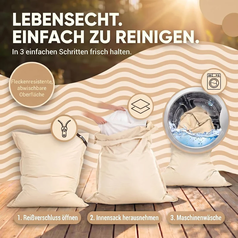 LazyBag XXL Sitzsack - Wasserfestes Outdoor Sitzkissen 180x140 cm