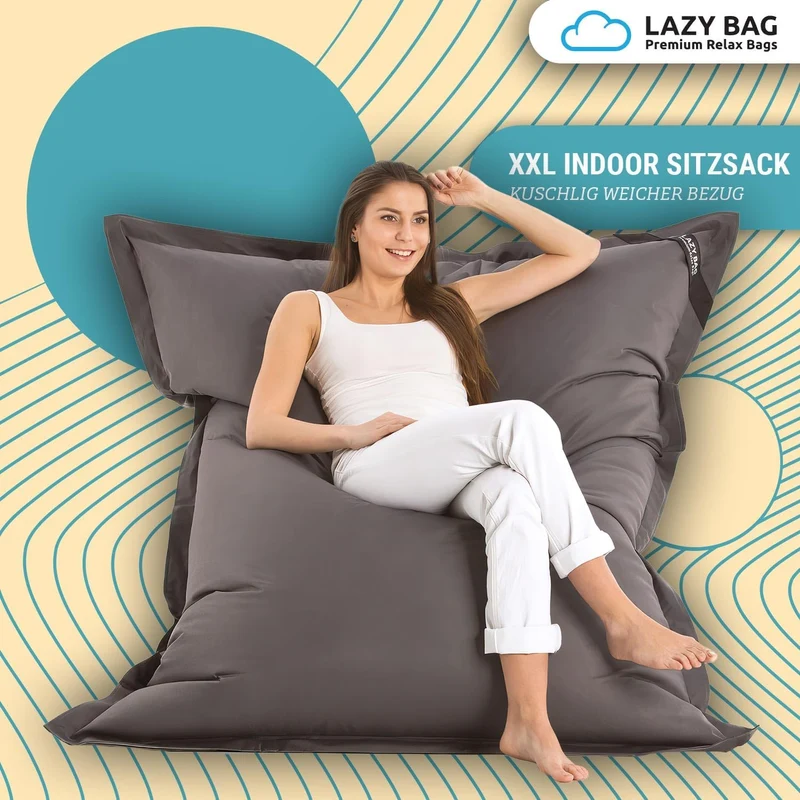 LazyBag XXL Sitzsack - Wasserfestes Outdoor Sitzkissen 180x140 cm