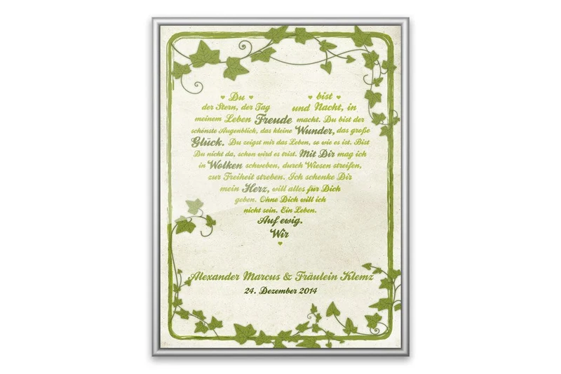 Liebesgedicht - Bild mit Gedicht in Herzform
