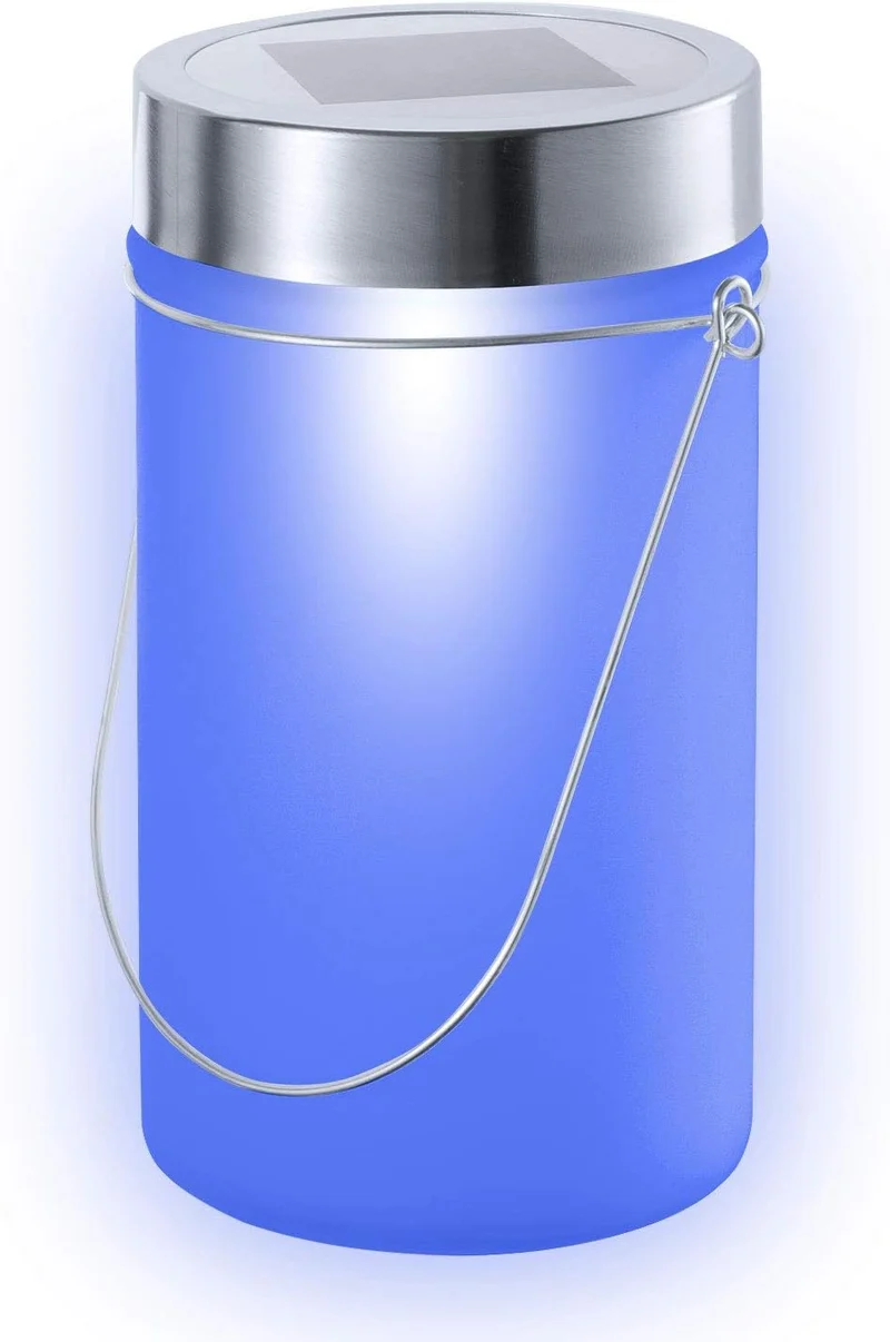 Sun Jar Solar-Laterne Blau - Witterungsbeständige LED-Dekoleuchte