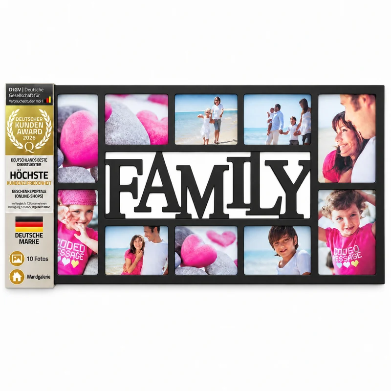 Bilderrahmen Family für 10 Fotos - Große Wand-Fotogalerie Weiß