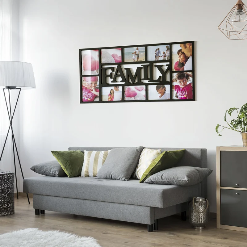 Bilderrahmen Family für 10 Fotos - Große Wand-Fotogalerie Weiß