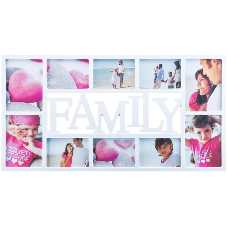 Bilderrahmen Family für 10 Fotos - Große Wand-Fotogalerie Weiß