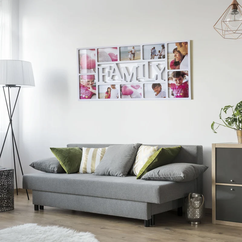 Bilderrahmen Family für 10 Fotos - Große Wand-Fotogalerie Weiß