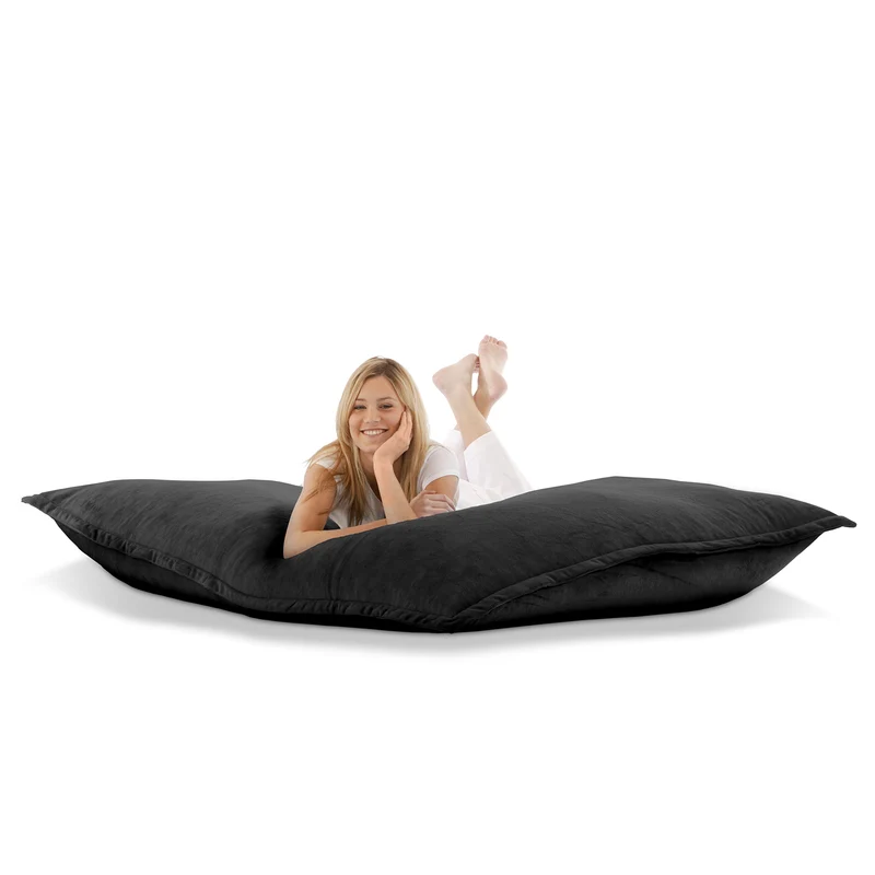 Sitzsack Schwarz Samt