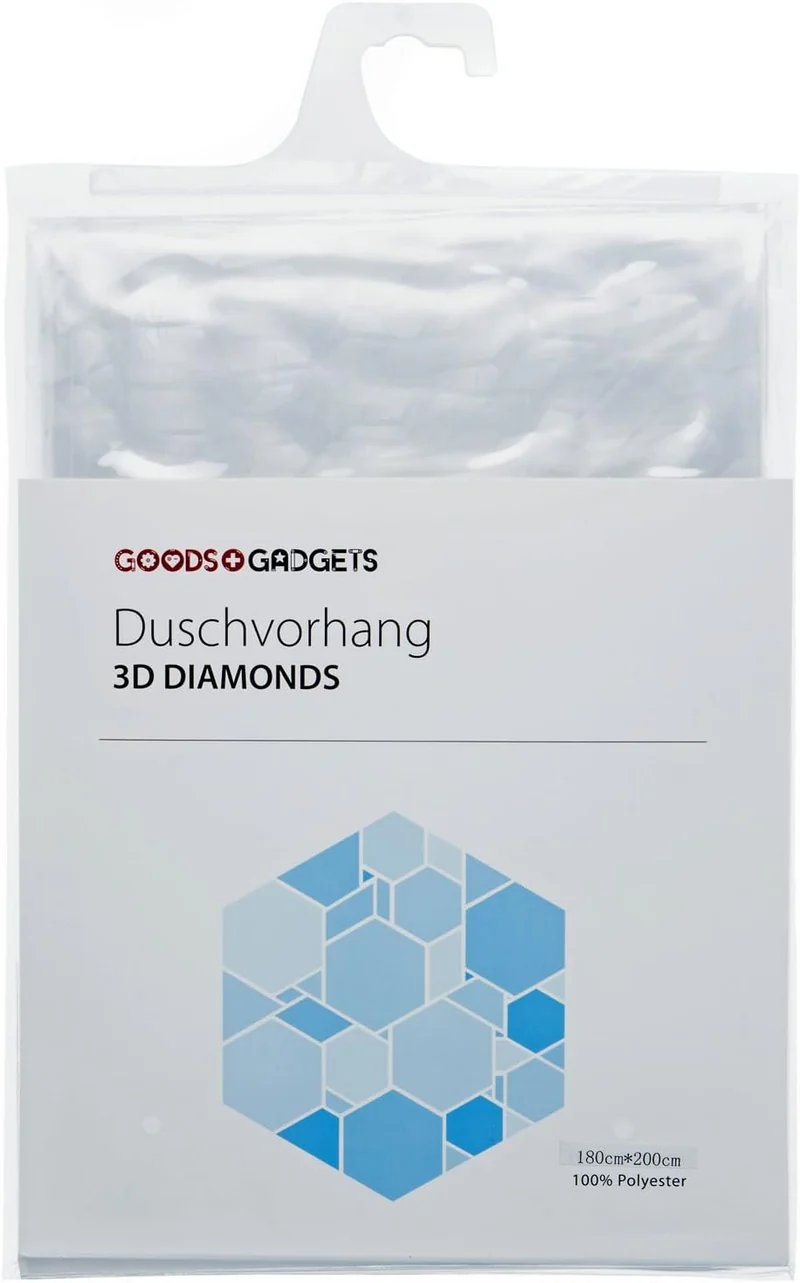 Transparenter Duschvorhang 180x180 cm - Wasserfest mit Magneten