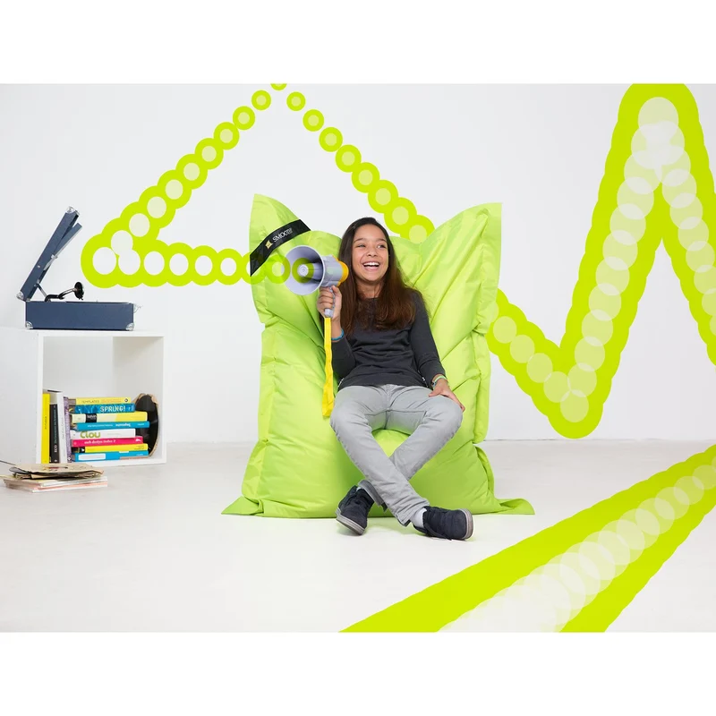Smoothy Sitzsack - Kinder Sitzkissen - Neon Gelb-Grün