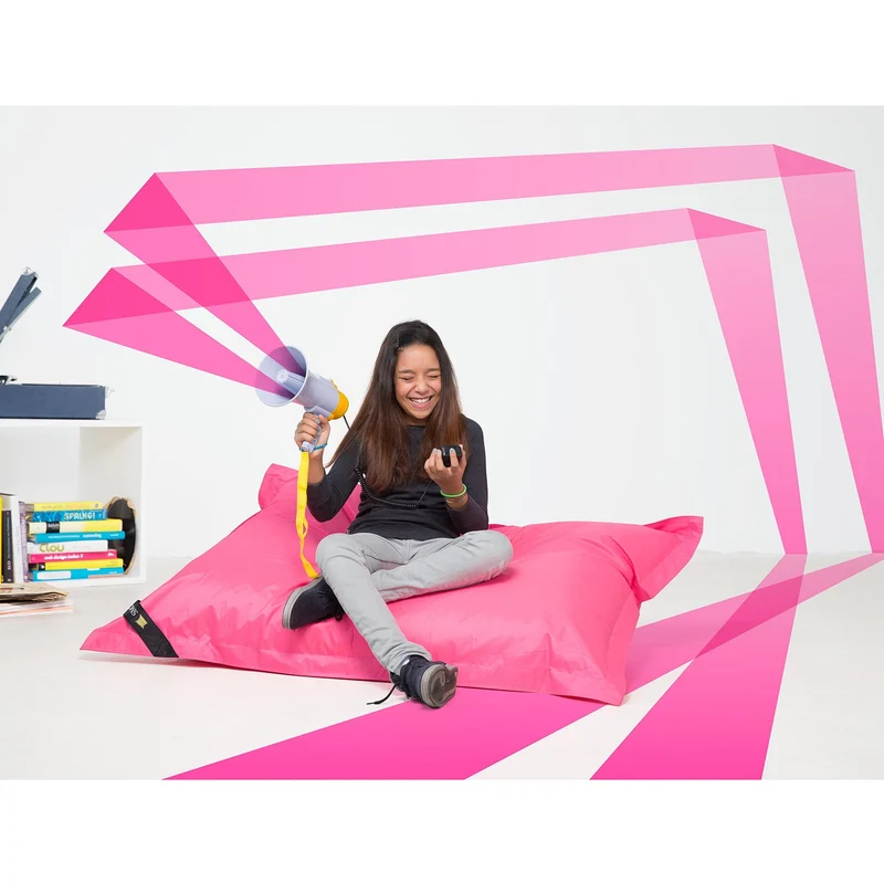 Smoothy Sitzsack - Kinder Sitzkissen - Neon Pink-Rosa