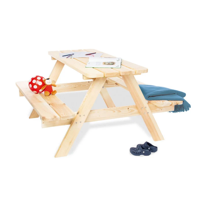 Sitzgarnitur Maxi für bis zu 6 Kinder, Vollmassiv Nadelholz