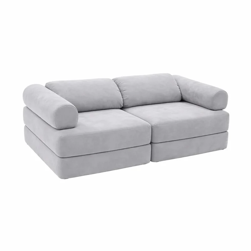 Modulares Spielsofa 120 cm 6-teilig, Hellblau