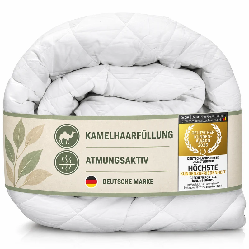 Kamelhaar-Decke Bettdecke 4-Jahreszeiten 135x200cm - Atmungsaktiv