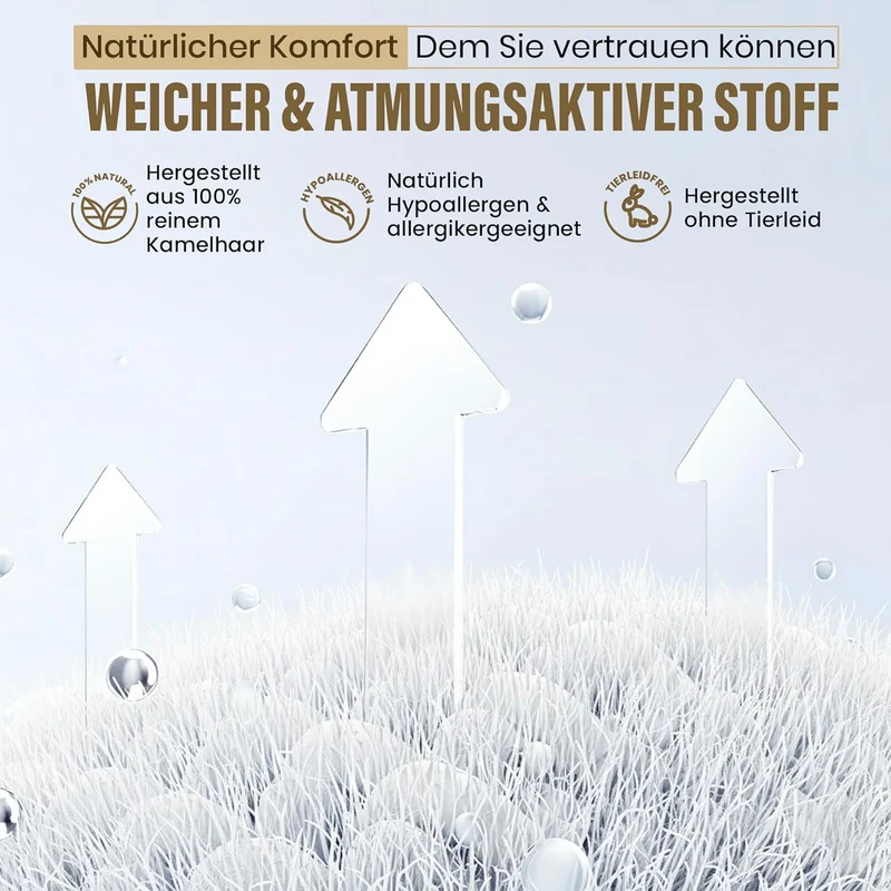 Kamelhaar-Decke Bettdecke 4-Jahreszeiten 135x200cm - Atmungsaktiv