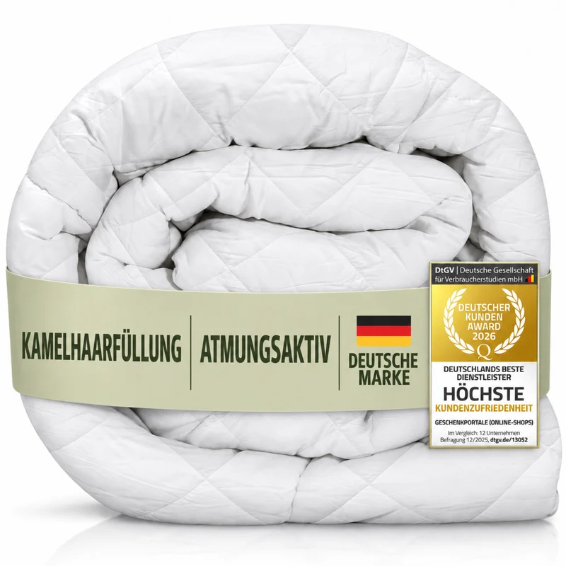 Hochwertige Kamelhaar-Ganzjahresdecke – Temperaturregulierend & weich