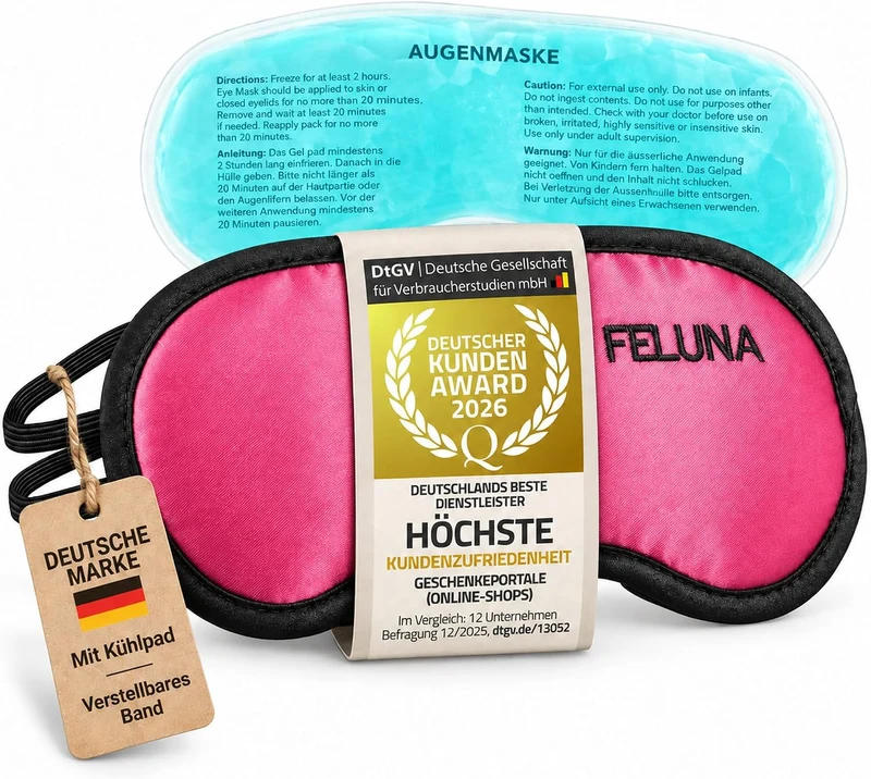 Feluna Schlafmaske mit Kühlpad – Premium Satin Augenmaske