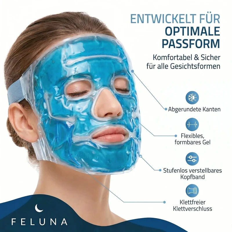 Feluna Gel Gesichtsmaske – Kühlende & Wärmende Entspannungsmaske