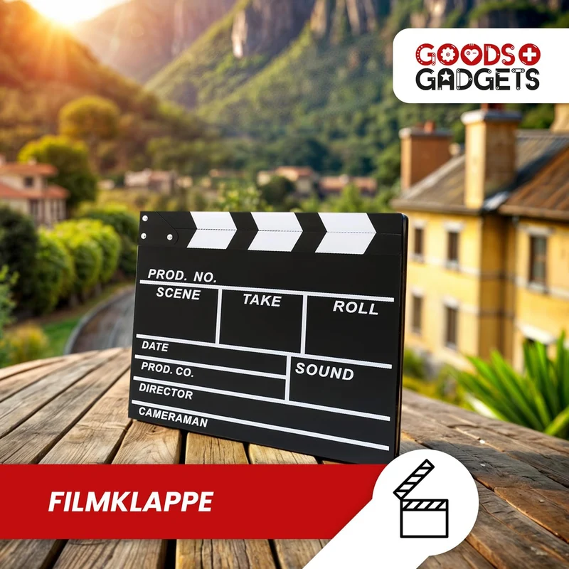 Filmklappe aus Holz - Regieklappe für Filmfans - 30x27 cm