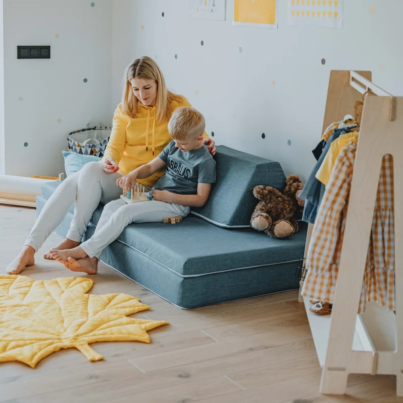 Spielmatratzen-Sofa Set 4-teilig Türkis, handgefertigt