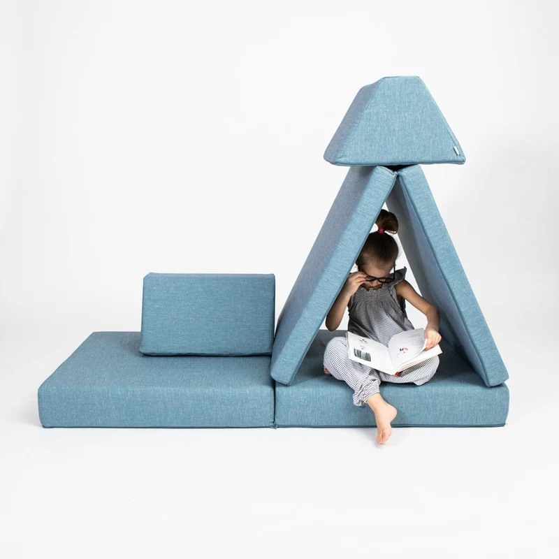 Spielmatratzen-Sofa Set 4-teilig Türkis, handgefertigt