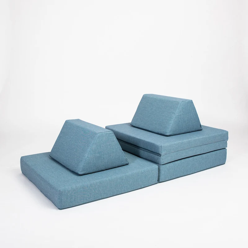 Spielmatratzen-Sofa Set 4-teilig Türkis, handgefertigt