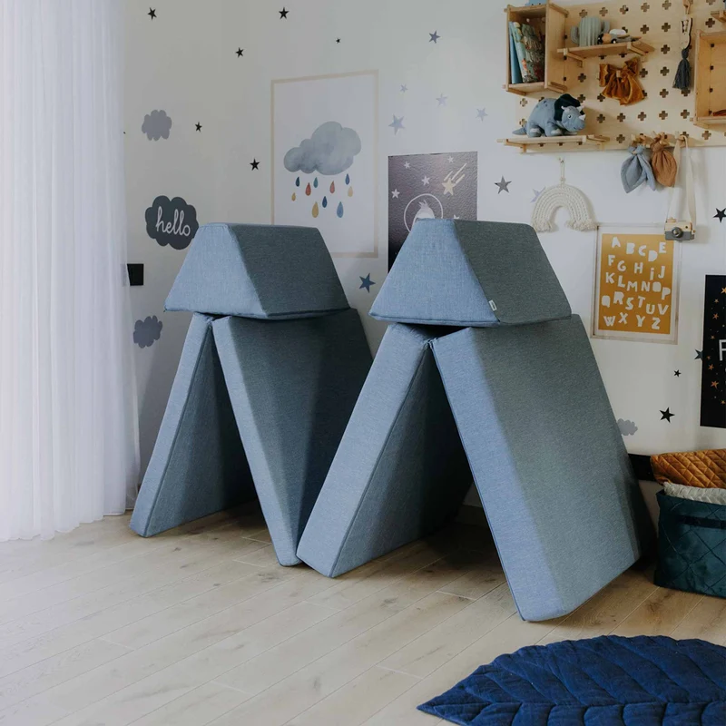 Spielmatratzen-Sofa Set 4-teilig Türkis, handgefertigt