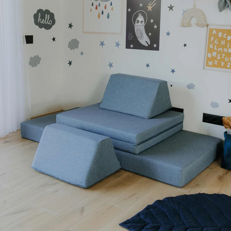 Spielmatratzen-Sofa Set 4-teilig Türkis, handgefertigt