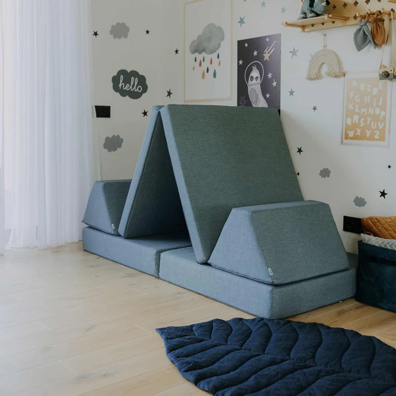 Spielmatratzen-Sofa Set 4-teilig Türkis, handgefertigt