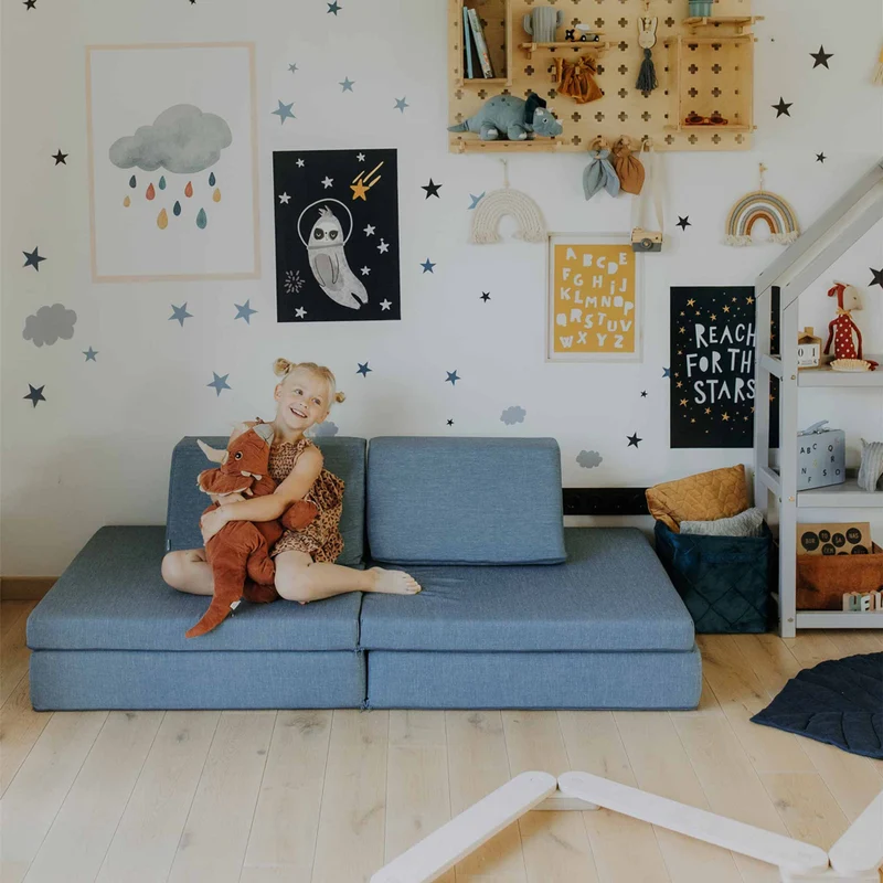 Spielmatratzen-Sofa Set 4-teilig Türkis, handgefertigt