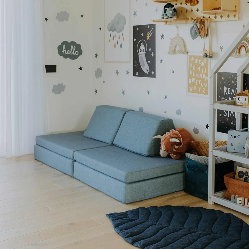 Spielmatratzen-Sofa Set 4-teilig Türkis, handgefertigt
