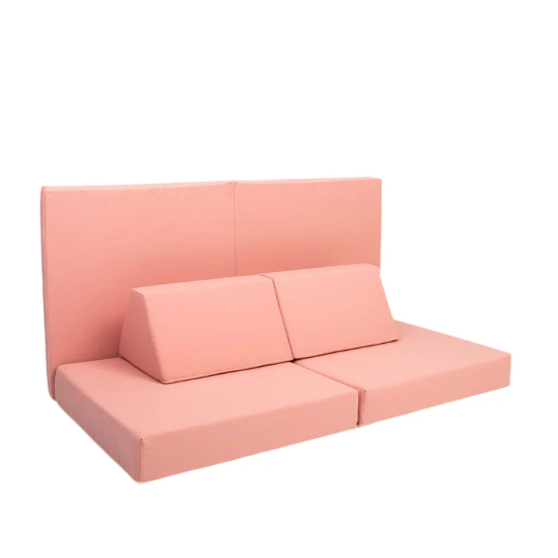 Spielmatratzen-Sofa Set 4-teilig Lachsrosa, handgefertigt