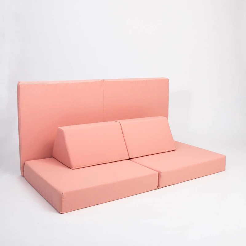 Spielmatratzen-Sofa Set 4-teilig Lachsrosa, handgefertigt