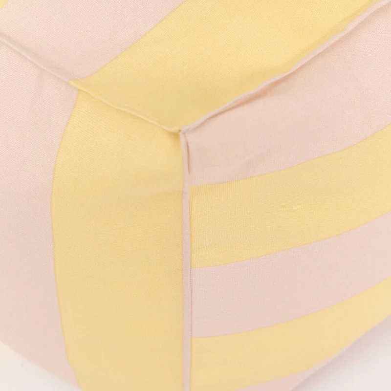 Pouf d'extérieur ottoman en tissu déperlant à rayures jaune et rose 55 x 35 cm Otto - Nobodinoz