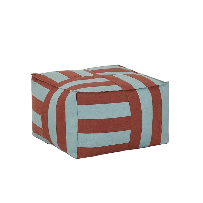 Pouf d'extérieur ottoman en tissu déperlant à rayures bleu et rouge 55 x 35 cm Otto - Nobodinoz