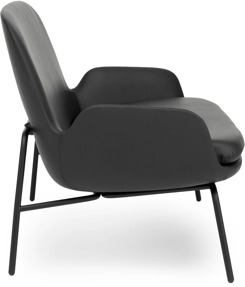 Canapé avec pieds en acier noir et assise en cuir noir Era - Normann Copenhagen